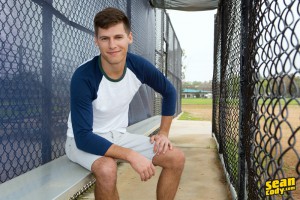 SeanCody sexy young muscle dudes Sean Cody Emmett strips naked baseball kit jerks big thick large cock huge cum load anal 001 gay porn sex gallery pics video photo 300x200 - Mick Lovell bottoms for first time - Mick ass fuck official Belami pics