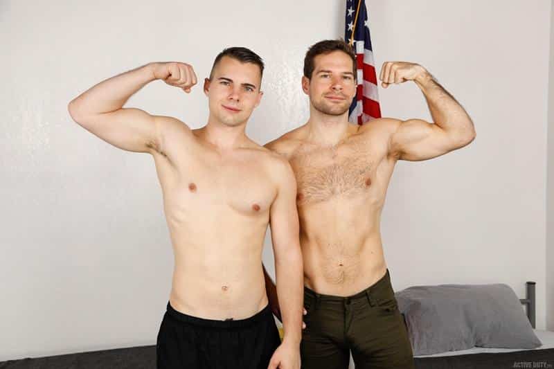 Active Duty sexy army stud Merrill Patterson bare ass raw fucked David Skylar huge thick cock 8 gay porn image - Active Duty sexy army stud Merrill Patterson’s bare ass raw fucked by David Skylar’s huge thick cock